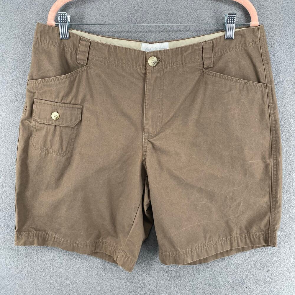 Columbia Shorts Womens 14‎ Brown Outdoor Hiking Camping Cotton Neutral Pockets